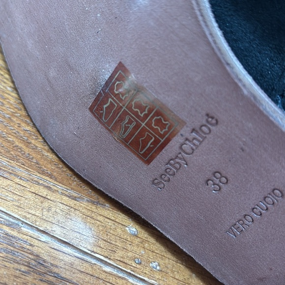 See By Chloe Studded Crosta Boots Women’s Black Suede Booties Gold Stud Size 7.5 - Picture 8 of 13